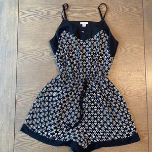 Black and white printed romper
